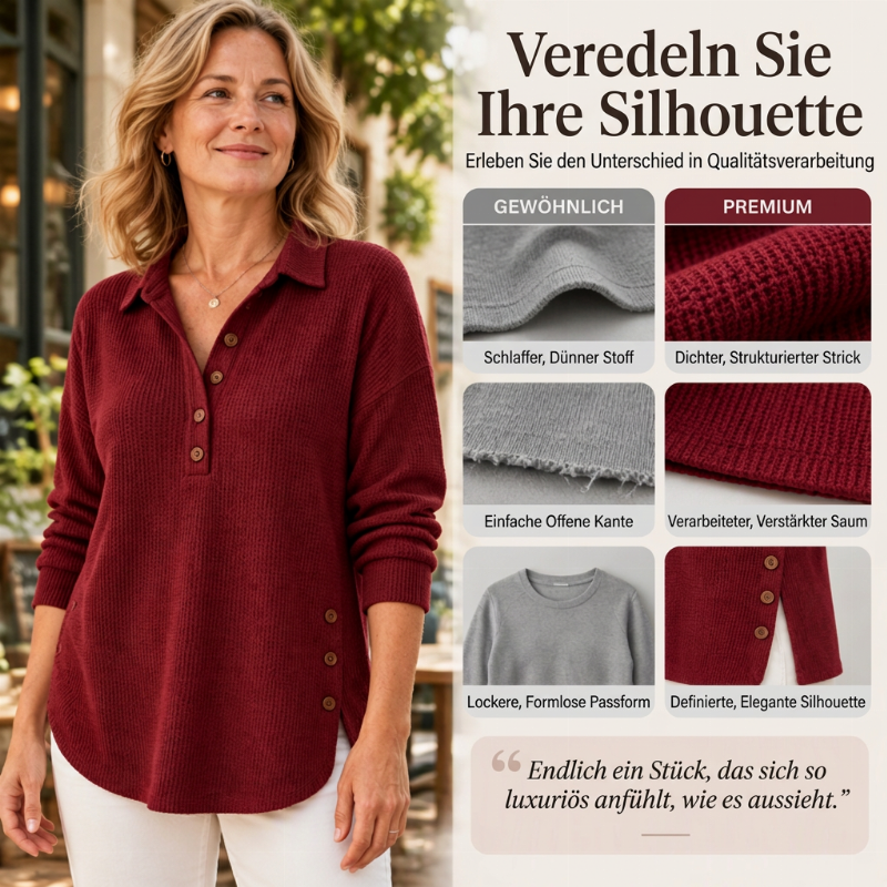 📢🎉50%Rabatt!!!🛍️✨Damen-Langarmoberteil aus Waffelstrick