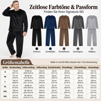 🔥💖 Zeitlich begrenzter Rabatt – nur solange der Vorrat reicht! 🔥Bequemes Wärmendes Samt-Schlafanzug-Set für Herren