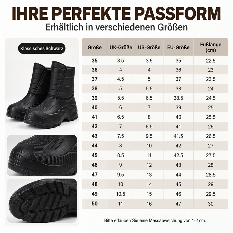 Unisex wasserdichte Schneestiefel mit Plüschfutter