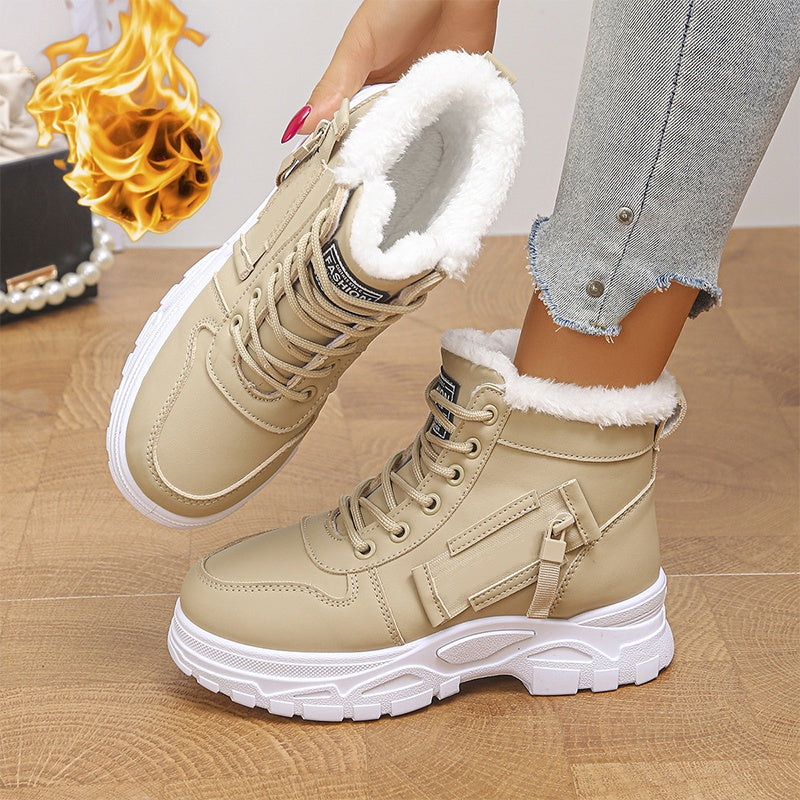 Warme Damen-Winter-Stiefeletten mit Plüschfutter – bequem & kuschelig warm