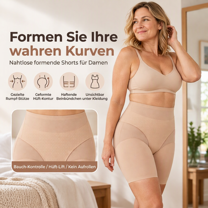 Damen-High-Waist-Shaping-Shorts mit Mesh-Einsätzen