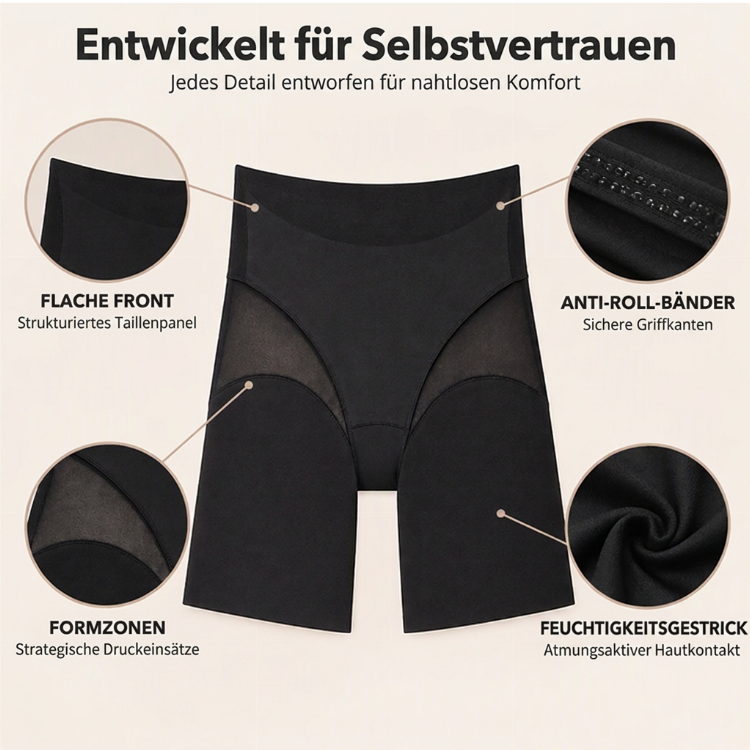 Damen-High-Waist-Shaping-Shorts mit Mesh-Einsätzen