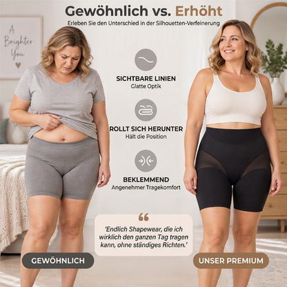 Damen-High-Waist-Shaping-Shorts mit Mesh-Einsätzen