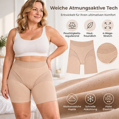 Damen-High-Waist-Shaping-Shorts mit Mesh-Einsätzen