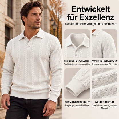 🥳Über 50.000 verkauft!🥳 Freizeit-Oberteil für Herren mit Jacquard-Kabelstricktextur