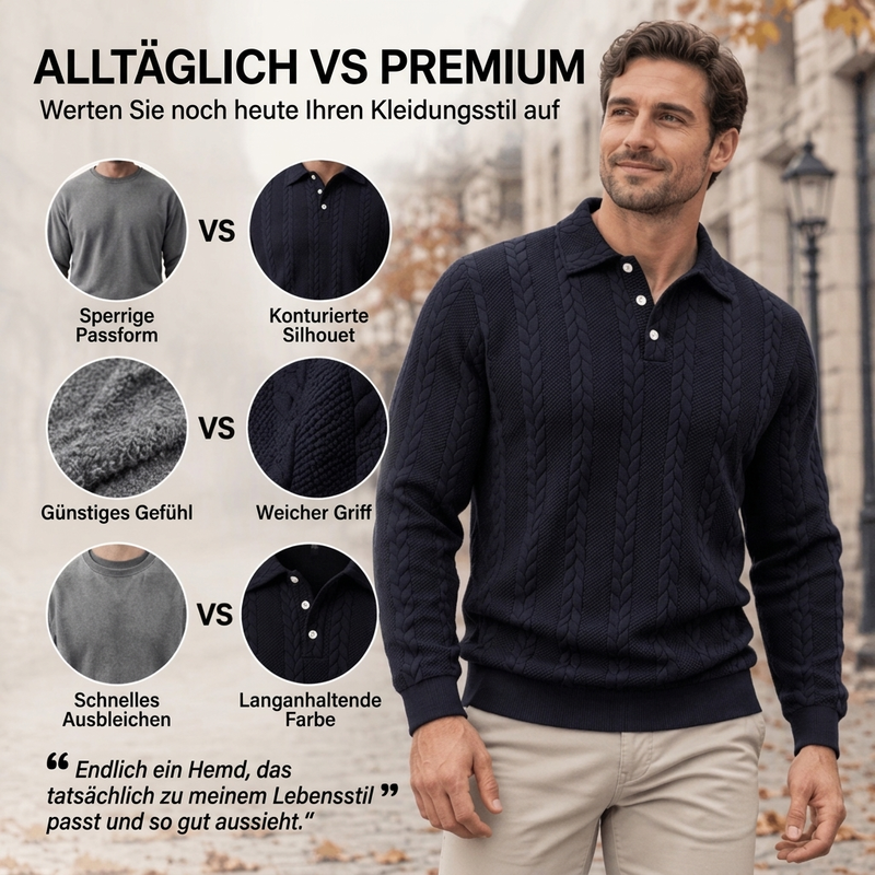 🥳Über 50.000 verkauft!🥳 Freizeit-Oberteil für Herren mit Jacquard-Kabelstricktextur