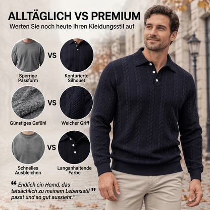 🥳Über 50.000 verkauft!🥳 Freizeit-Oberteil für Herren mit Jacquard-Kabelstricktextur