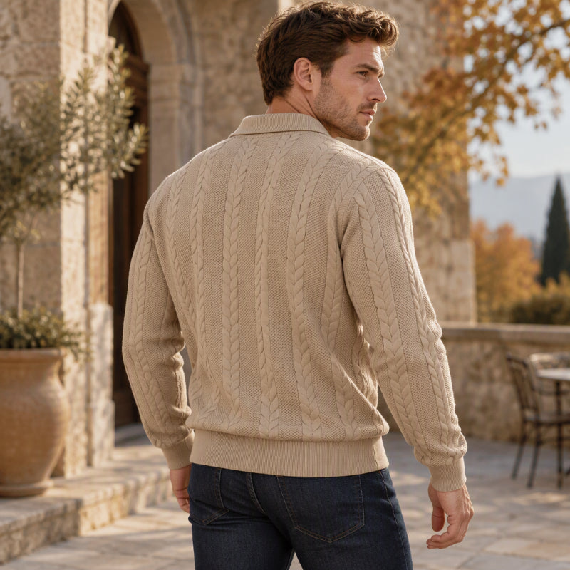 🥳Über 50.000 verkauft!🥳 Freizeit-Oberteil für Herren mit Jacquard-Kabelstricktextur