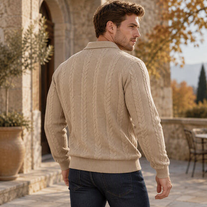 🥳Über 50.000 verkauft!🥳 Freizeit-Oberteil für Herren mit Jacquard-Kabelstricktextur