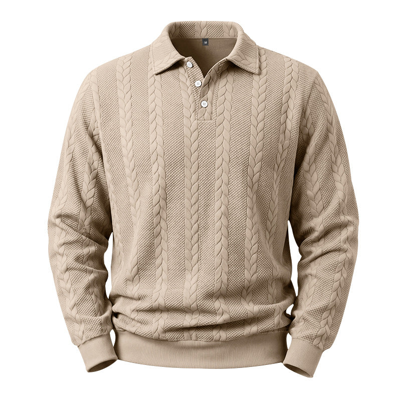 🥳Über 50.000 verkauft!🥳 Freizeit-Oberteil für Herren mit Jacquard-Kabelstricktextur