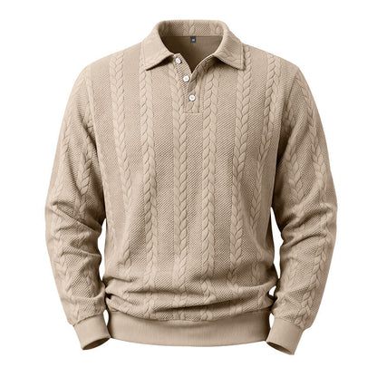 🥳Über 50.000 verkauft!🥳 Freizeit-Oberteil für Herren mit Jacquard-Kabelstricktextur