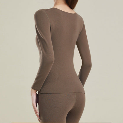 Women's Thermal Underwear Set with Shelf Bra
