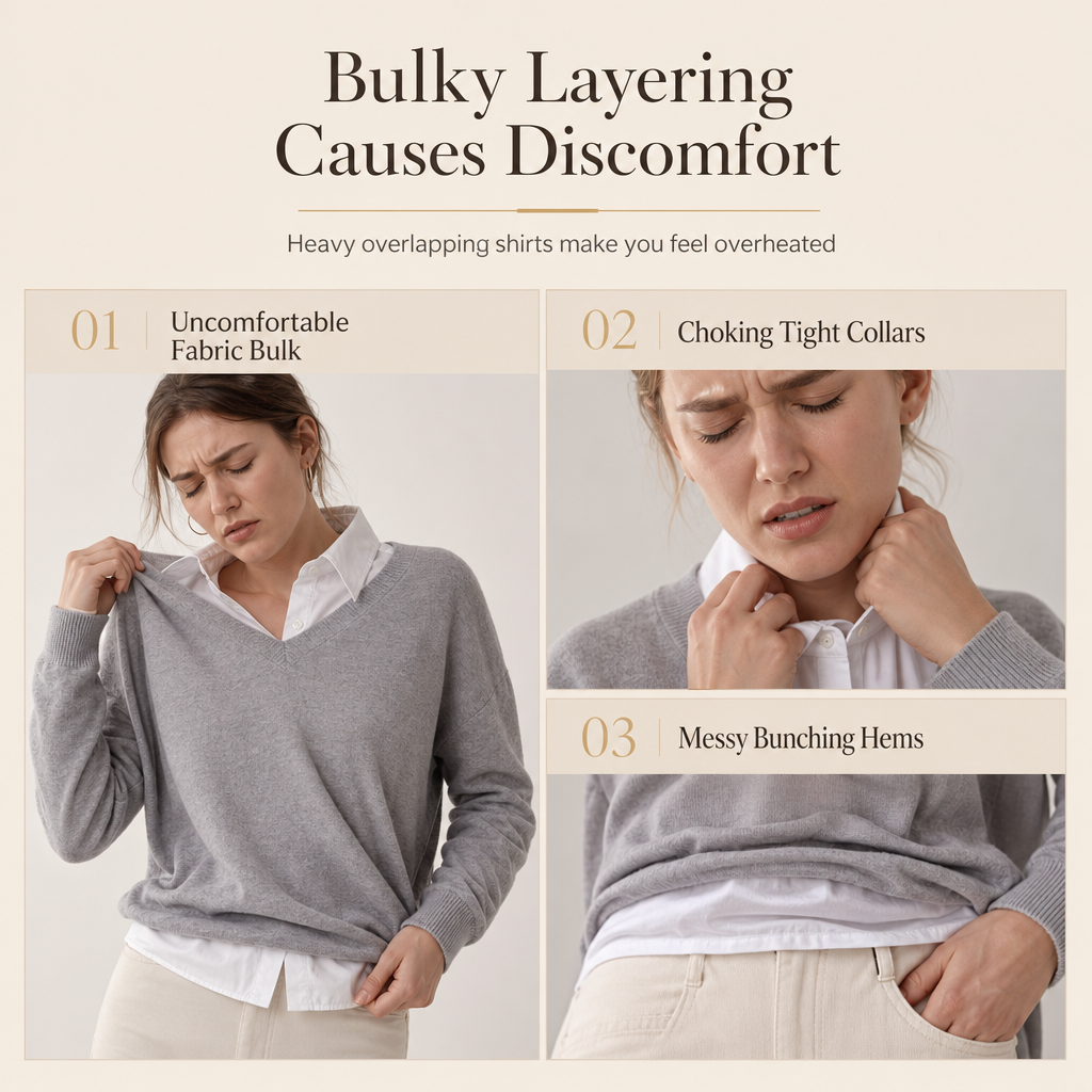 ⏰ Beliebt und bald ausverkauft!⏰ Lässiger zweiteiliger Strickpullover mit V-Ausschnitt und Knopfdetails
