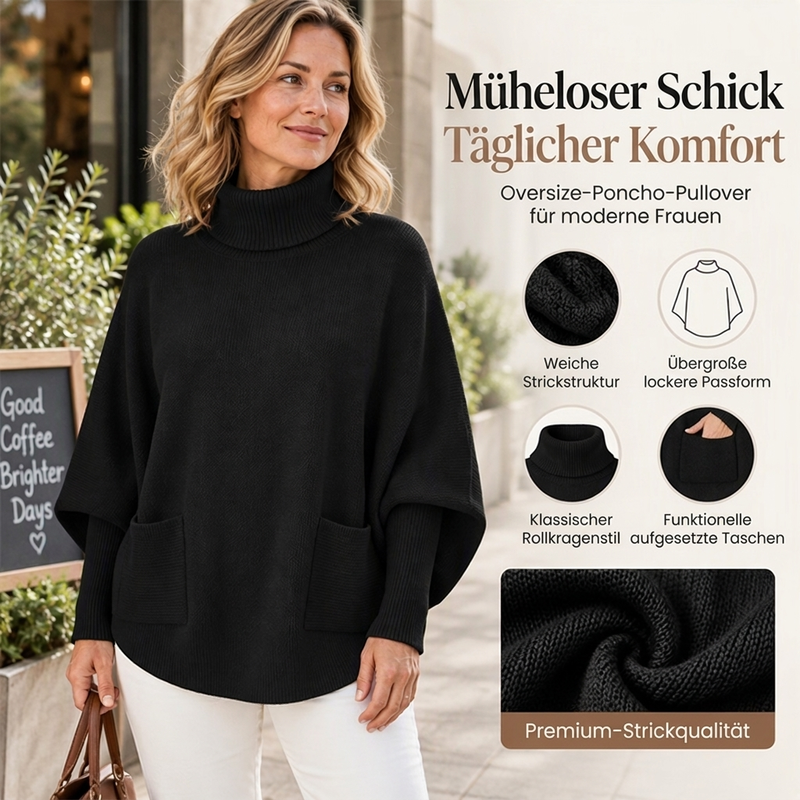 ❤️ Beliebt bei über 10.000 Kunden! 💬 Damen Rollkragen Pullover mit Fledermausärmeln