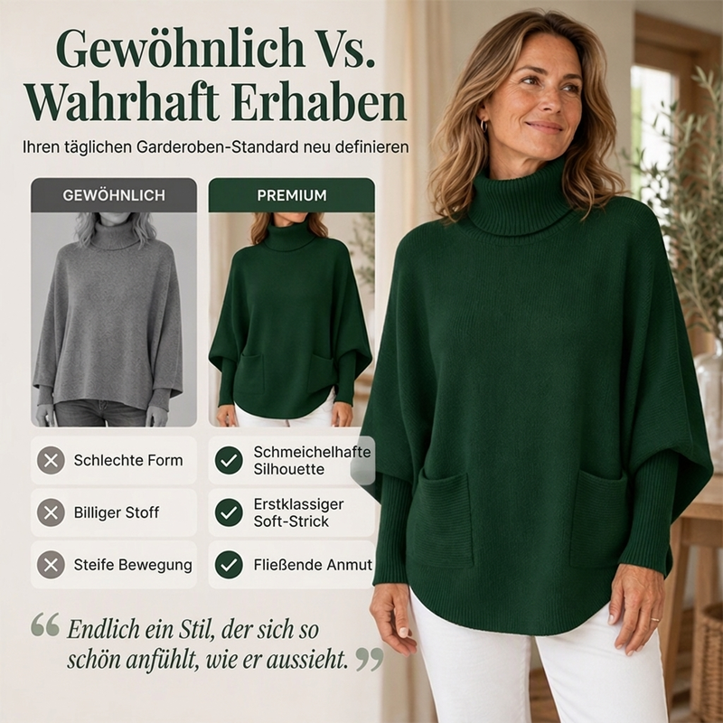 ❤️ Beliebt bei über 10.000 Kunden! 💬 Damen Rollkragen Pullover mit Fledermausärmeln