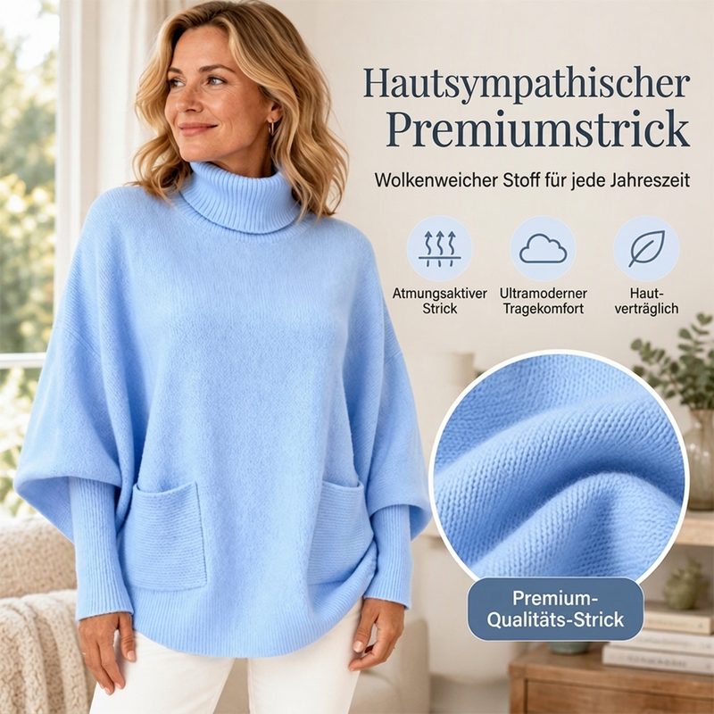 ❤️ Beliebt bei über 10.000 Kunden! 💬 Damen Rollkragen Pullover mit Fledermausärmeln