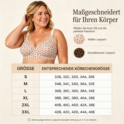 Bügelloser BH mit Leopardenmuster und verstellbaren Trägern
