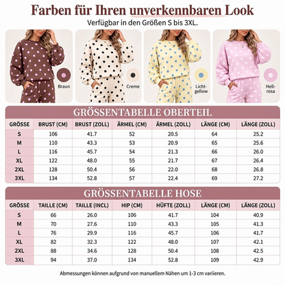 ✨Damen-Punkte-Top und Hosen mit weitem Bein Set