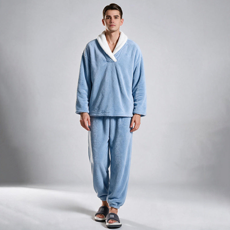 📢🎉50%Rabatt!!!🛍️✨Gemütliches, wärmendes Flauschiger Pyjama-Set für Herren
