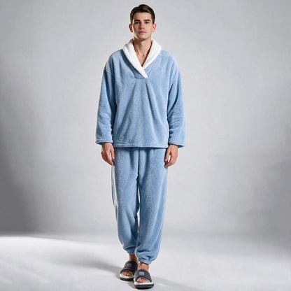 📢🎉50%Rabatt!!!🛍️✨Gemütliches, wärmendes Flauschiger Pyjama-Set für Herren