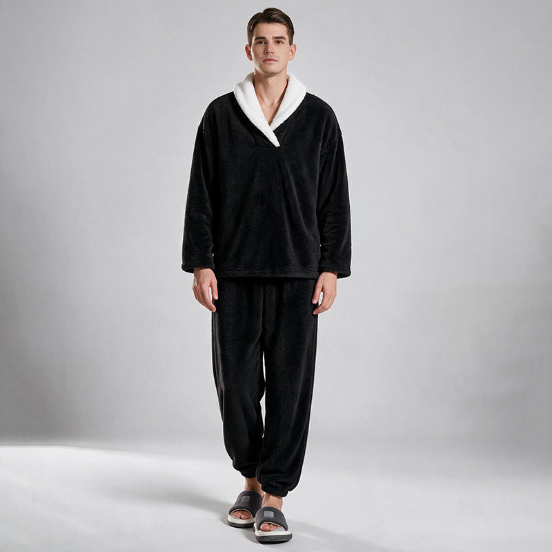 📢🎉50%Rabatt!!!🛍️✨Gemütliches, wärmendes Flauschiger Pyjama-Set für Herren