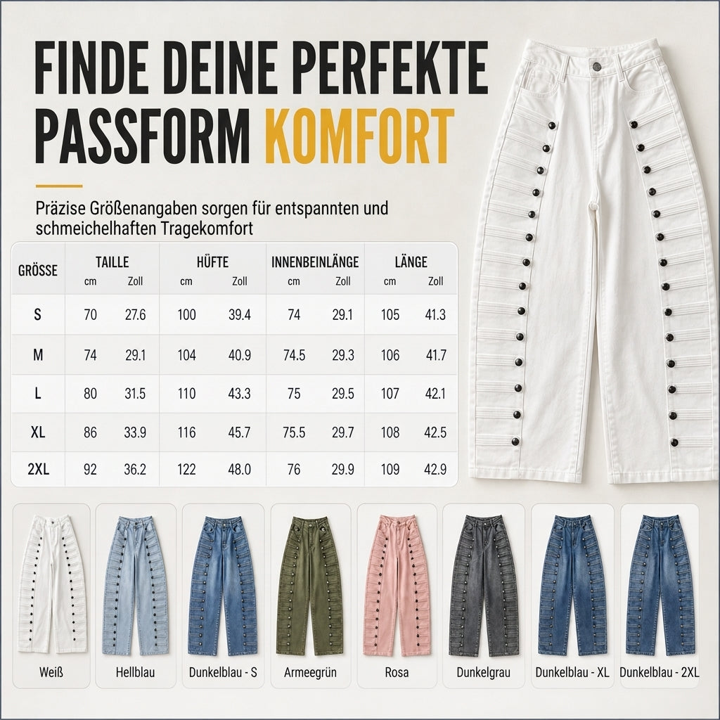 👖 Damen Retro Jeans mit hoher Taille & geschwungenem Bein | Keine altbackene Jeans – Flatternde Silhouette für Alltag & Freizeit ✨