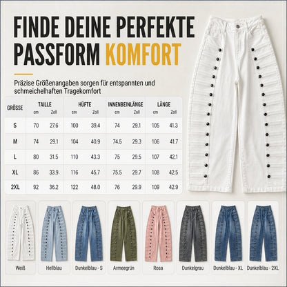 👖 Damen Retro Jeans mit hoher Taille & geschwungenem Bein | Keine altbackene Jeans – Flatternde Silhouette für Alltag & Freizeit ✨