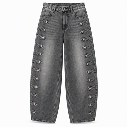 👖 Damen Retro Jeans mit hoher Taille & geschwungenem Bein | Keine altbackene Jeans – Flatternde Silhouette für Alltag & Freizeit ✨