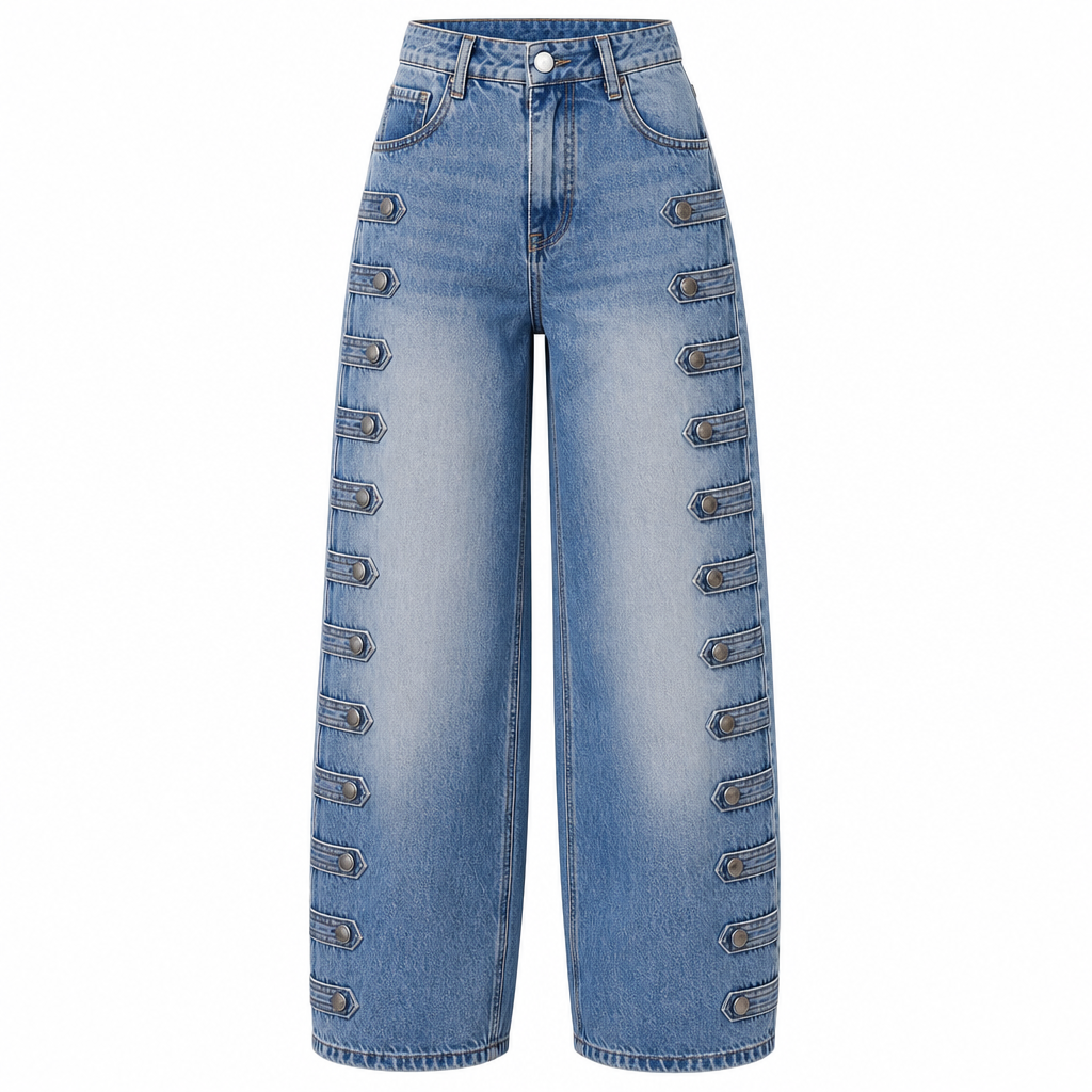 👖 Damen Retro Jeans mit hoher Taille & geschwungenem Bein | Keine altbackene Jeans – Flatternde Silhouette für Alltag & Freizeit ✨