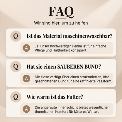 Gefütterte Damen-Wide-Leg-Jeans mit hohem Bund