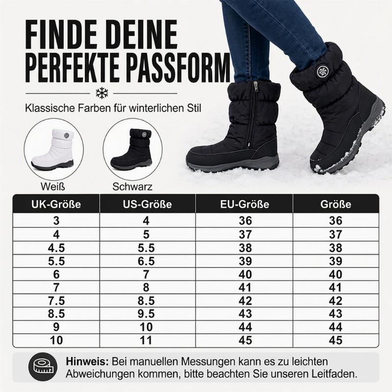 Damen Winterstiefel mit Seitenreißverschluss und Futter