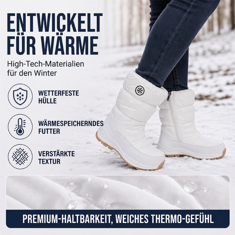 Damen Winterstiefel mit Seitenreißverschluss und Futter