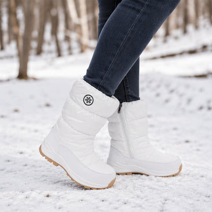 Damen Winterstiefel mit Seitenreißverschluss und Futter
