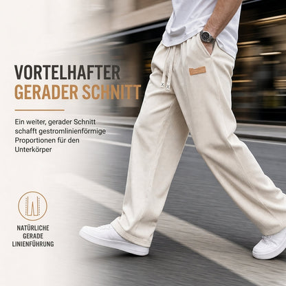 Herren-Cordhose mit geradem Bein und Kordelzug