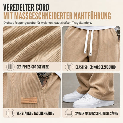Herren-Cordhose mit geradem Bein und Kordelzug