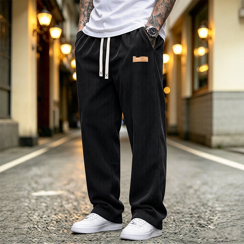 Herren-Cordhose mit geradem Bein und Kordelzug