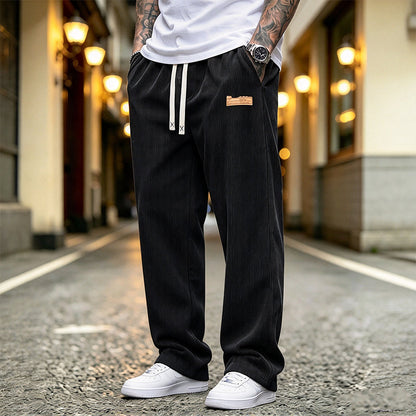 Herren-Cordhose mit geradem Bein und Kordelzug