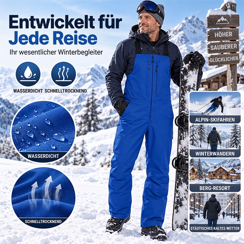❄️🎿 Wasser- & schneefeste Unisex-Skihose mit Hosenträgern | Kein nasser Po, kein Abrutschen – Warm & sicher auf der Piste ✨