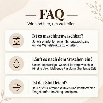 Damen lässiges V-Ausschnitt Waffelstrick Oberteil