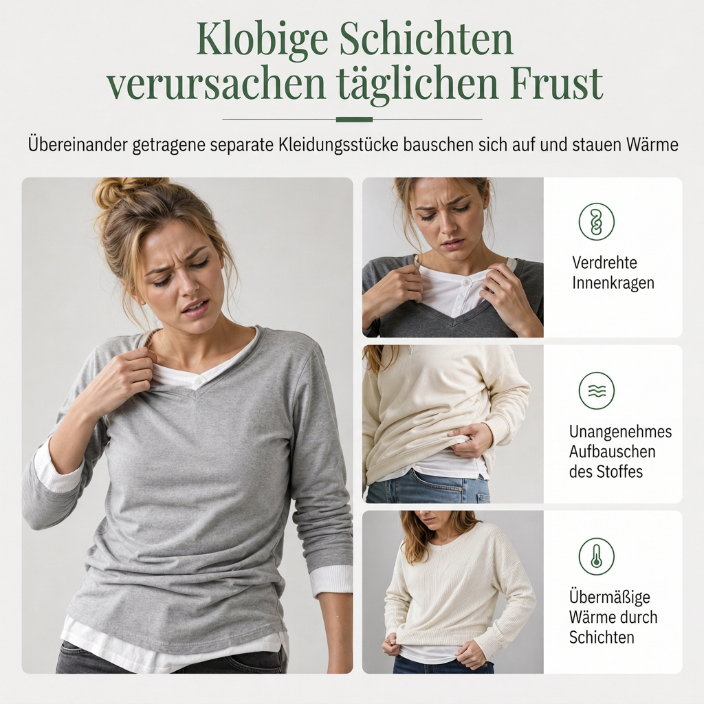 Kunst-Zweiteiliger, geschichteter Strickpullover, lässiges Sweatshirt-Oberteil