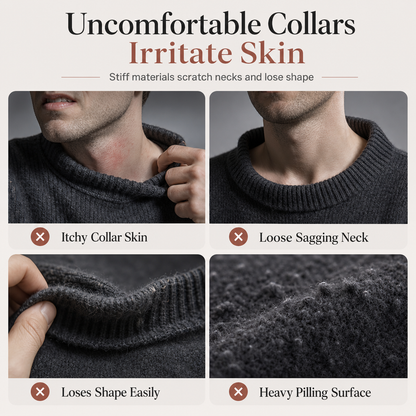 🥳Über 50.000 verkauft!🥳 Einfarbiger Herren-Strickpullover mit Stehkragen