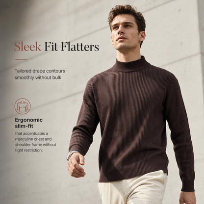 🥳Über 50.000 verkauft!🥳 Einfarbiger Herren-Strickpullover mit Stehkragen