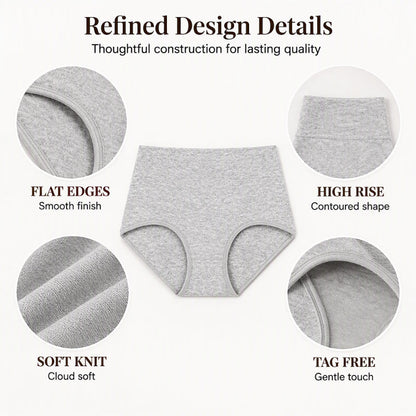 🌸 5er-Pack Bequeme Damenunterwäsche mit hoher Taille – Formt den Bauch und ist atmungsaktiv weich