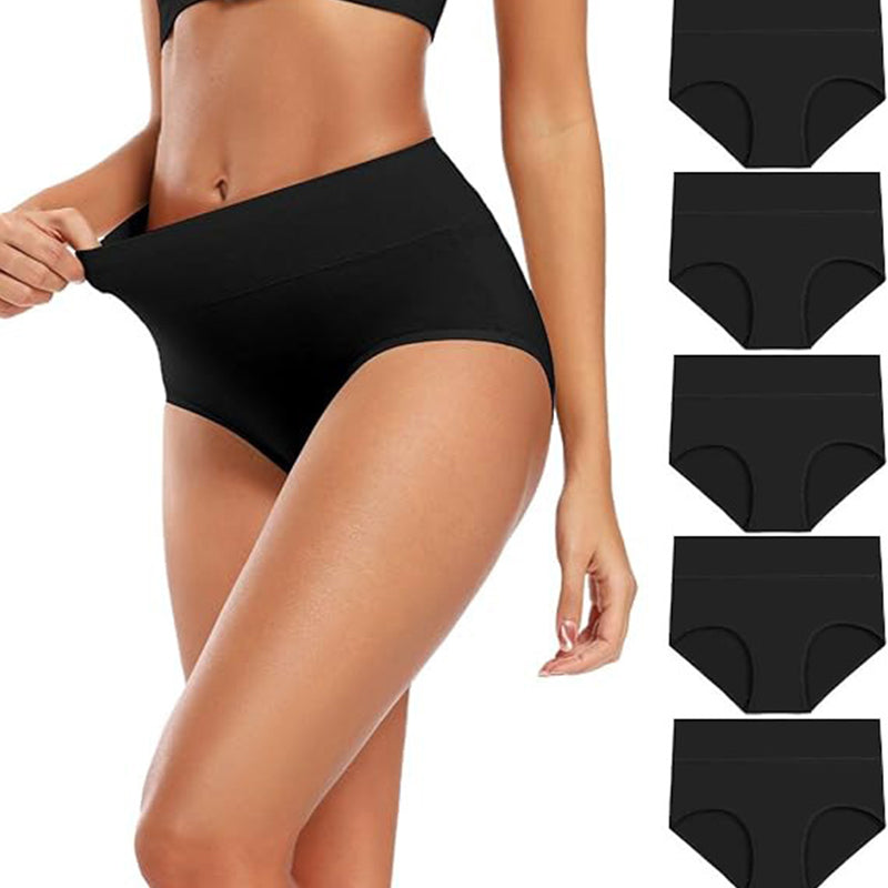 🌸 5er-Pack Bequeme Damenunterwäsche mit hoher Taille – Formt den Bauch und ist atmungsaktiv weich