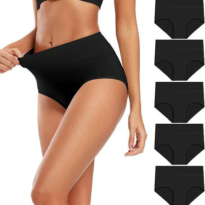 🌸 5er-Pack Bequeme Damenunterwäsche mit hoher Taille – Formt den Bauch und ist atmungsaktiv weich