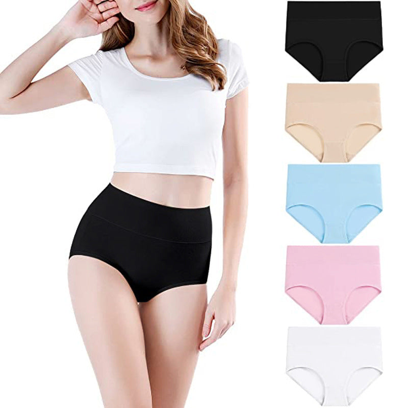 🌸 5er-Pack Bequeme Damenunterwäsche mit hoher Taille – Formt den Bauch und ist atmungsaktiv weich