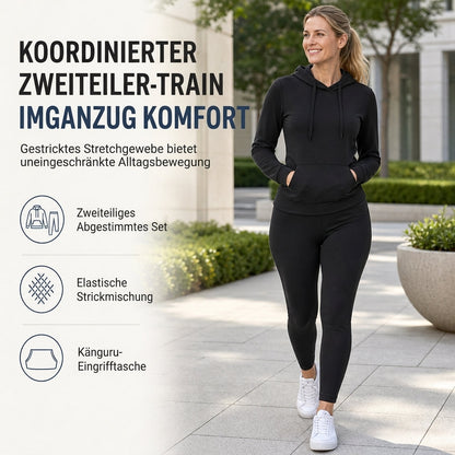 ⏰Aktion endet bald!⏰ Zweiteiliges Damen-Outfit Rundhalsshirt mit langen Ärmeln und passende Hose für den Herbst