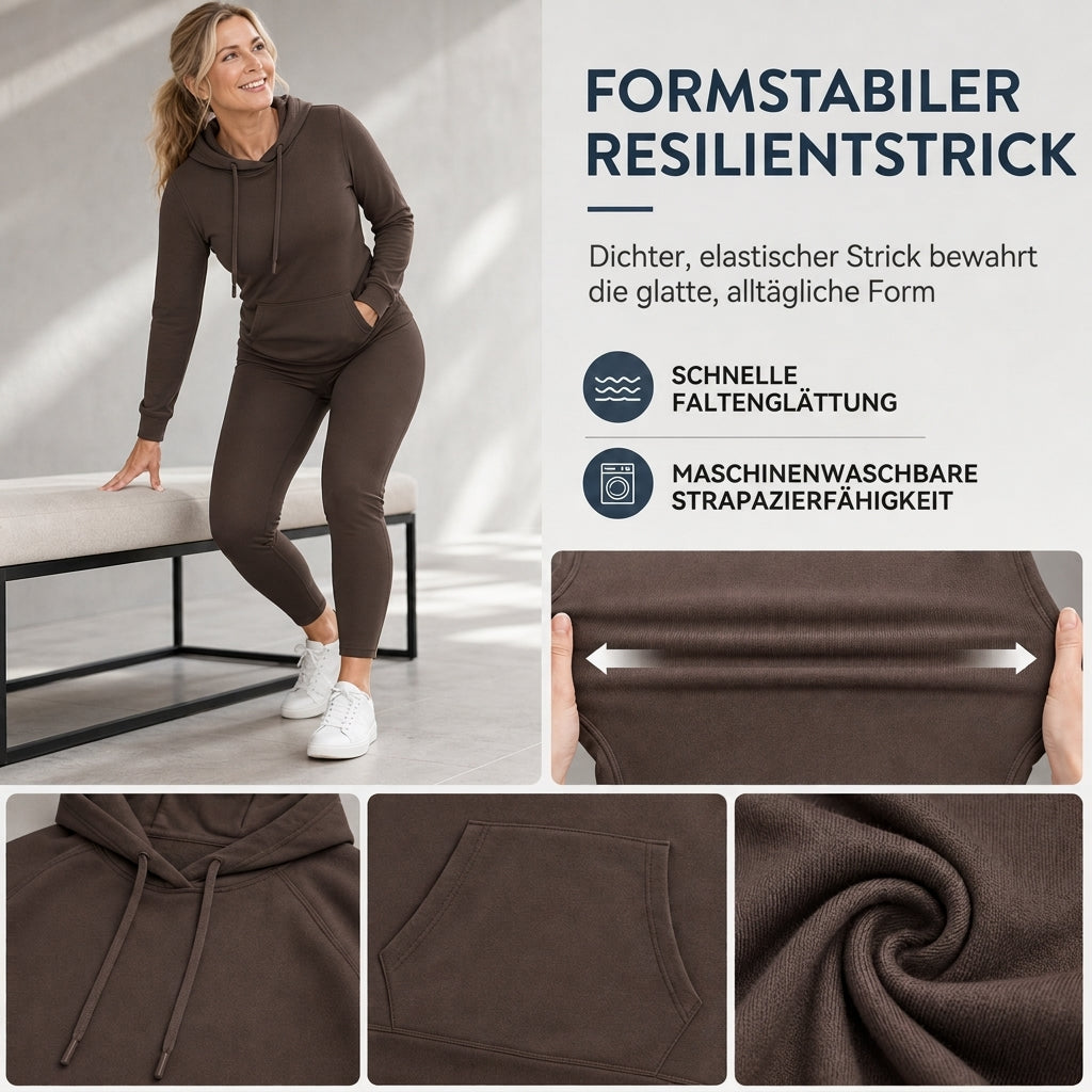 ⏰Aktion endet bald!⏰ Zweiteiliges Damen-Outfit Rundhalsshirt mit langen Ärmeln und passende Hose für den Herbst