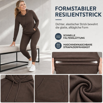 ⏰Aktion endet bald!⏰ Zweiteiliges Damen-Outfit Rundhalsshirt mit langen Ärmeln und passende Hose für den Herbst