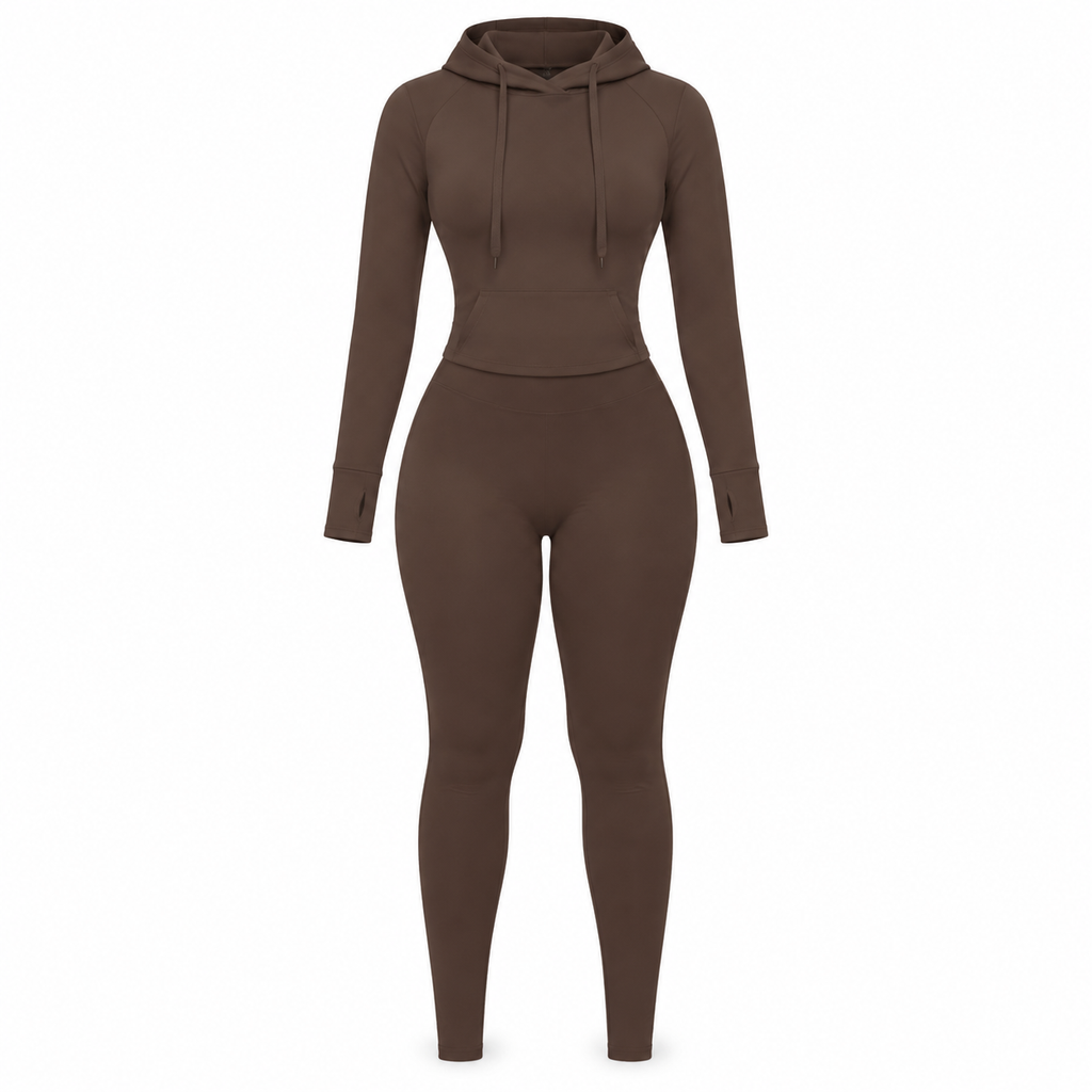 ⏰Aktion endet bald!⏰ Zweiteiliges Damen-Outfit Rundhalsshirt mit langen Ärmeln und passende Hose für den Herbst